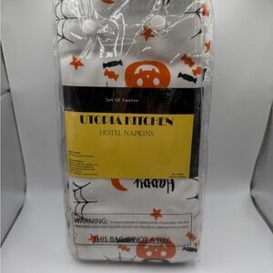 Topia Halloween Napkins with Orange and Black Design